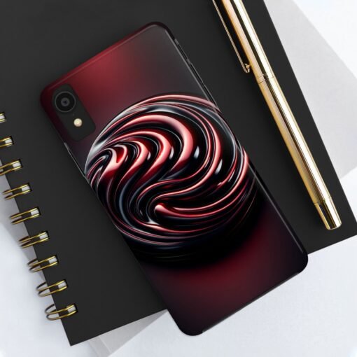 Dark Cherry Cascade Tough Phone Case - Image 6