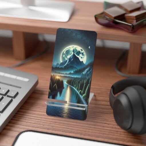 Mountain Under a Moon Phone Stand - Image 3