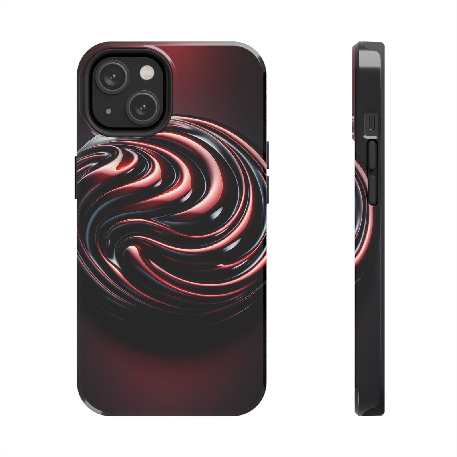 Dark Cherry Cascade Tough Phone Case - Image 9