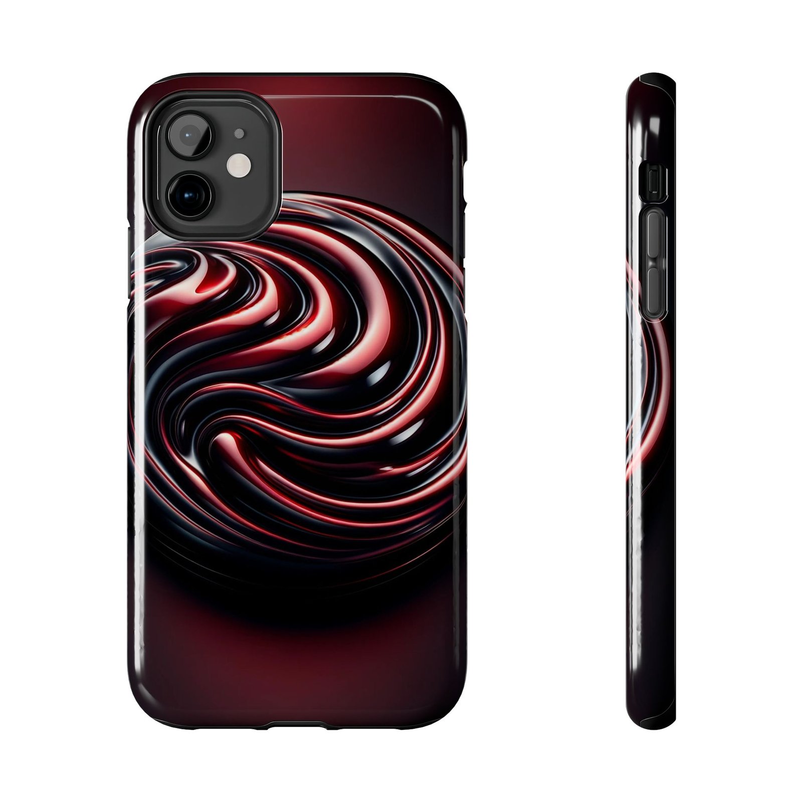 Dark Cherry Cascade Tough Phone Case - Image 15