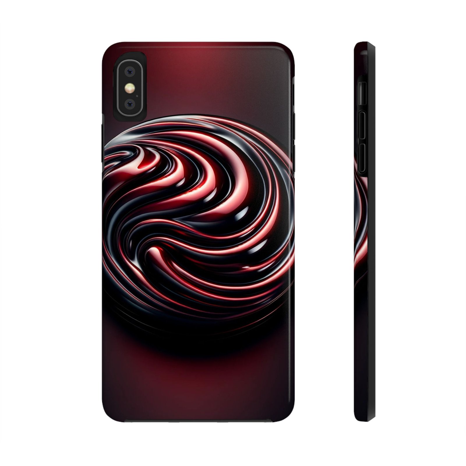 Dark Cherry Cascade Tough Phone Case - Image 14