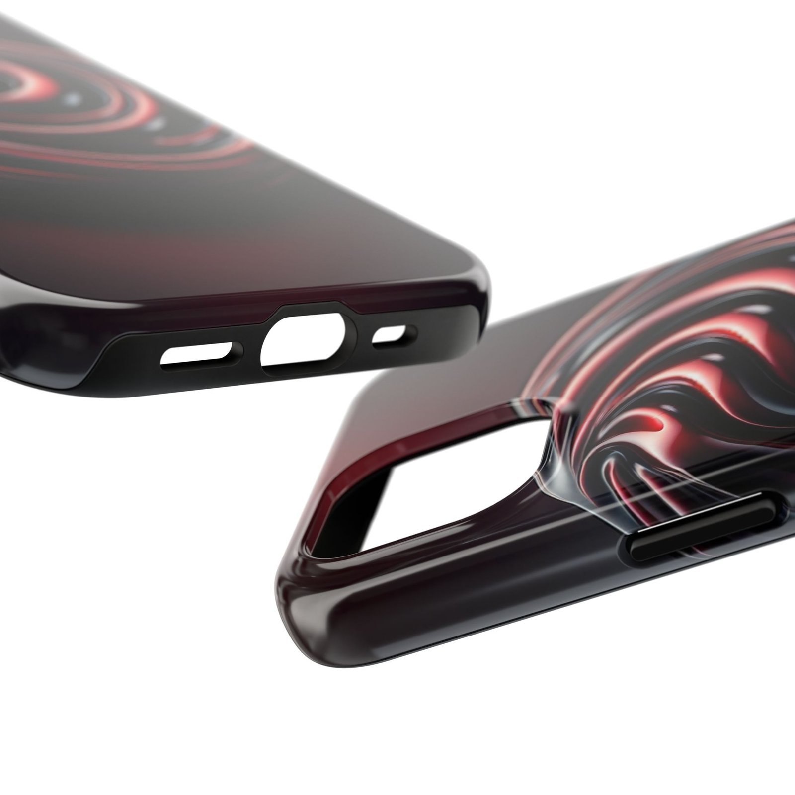 Dark Cherry Cascade Tough Phone Case - Image 3