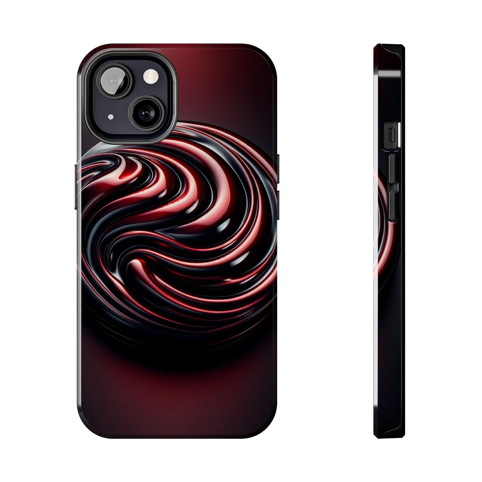 Dark Cherry Cascade Tough Phone Case - Image 8