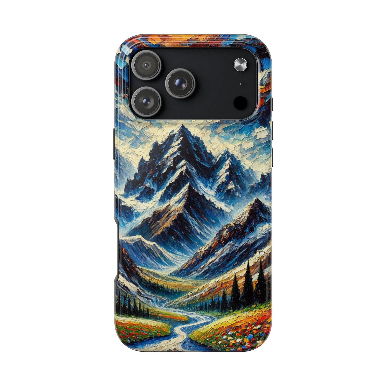 Sunspill Over Ice and Bloom Tough Phone Case - Winter Floral Aesthetic - iPhone 17 Pro Max