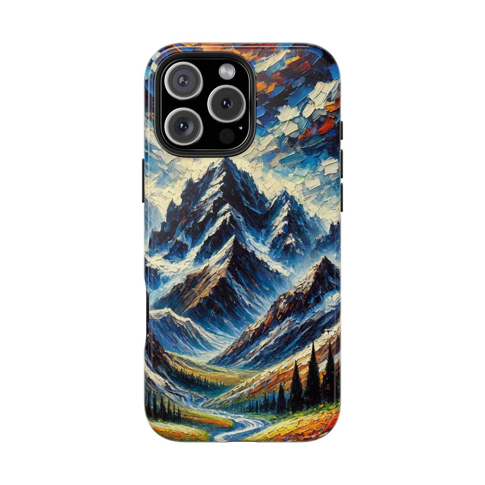 Sunspill Over Ice and Bloom Tough Phone Case - Winter Floral Aesthetic - iPhone 16 Pro Max