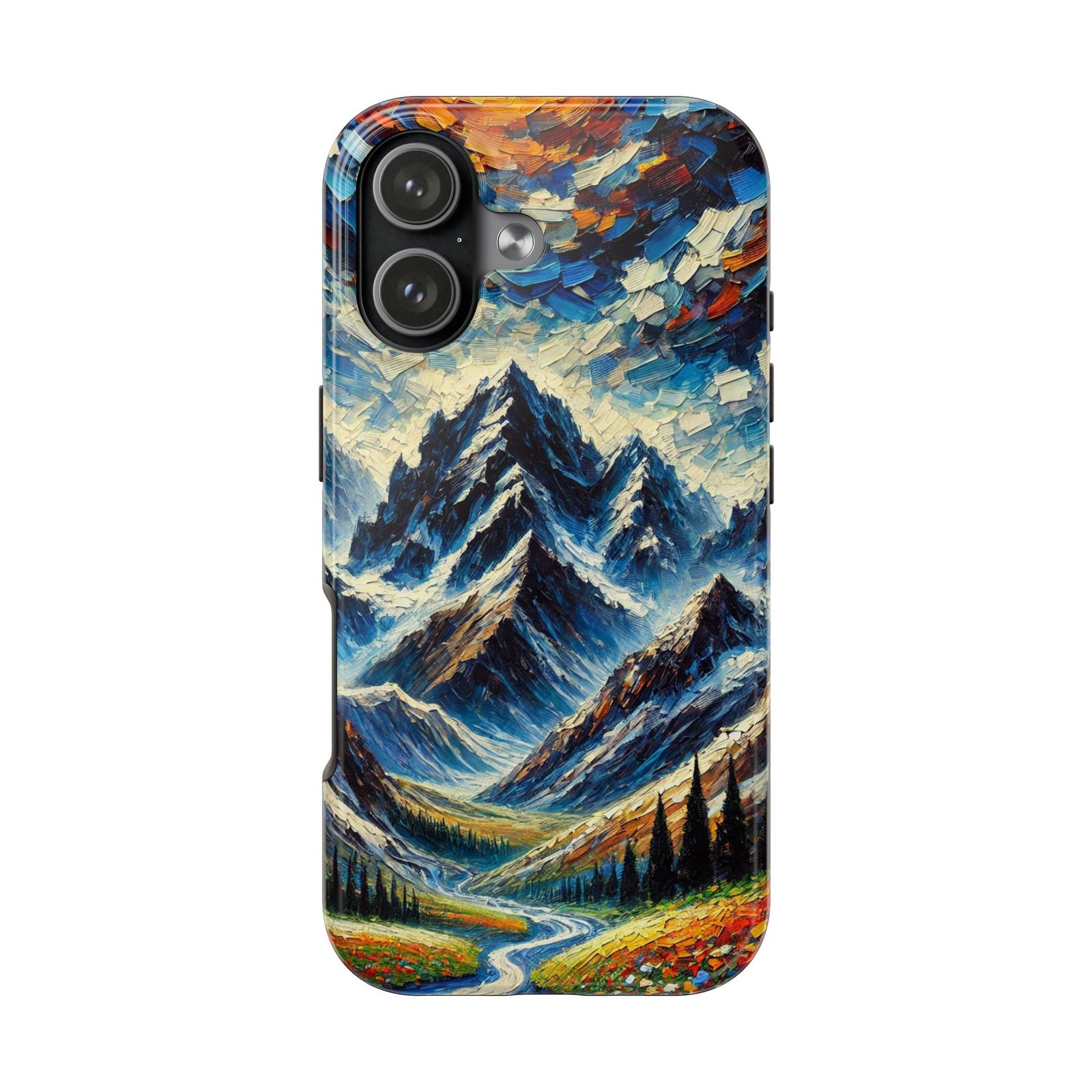 Sunspill Over Ice and Bloom Tough Phone Case - Winter Floral Aesthetic - iPhone 17