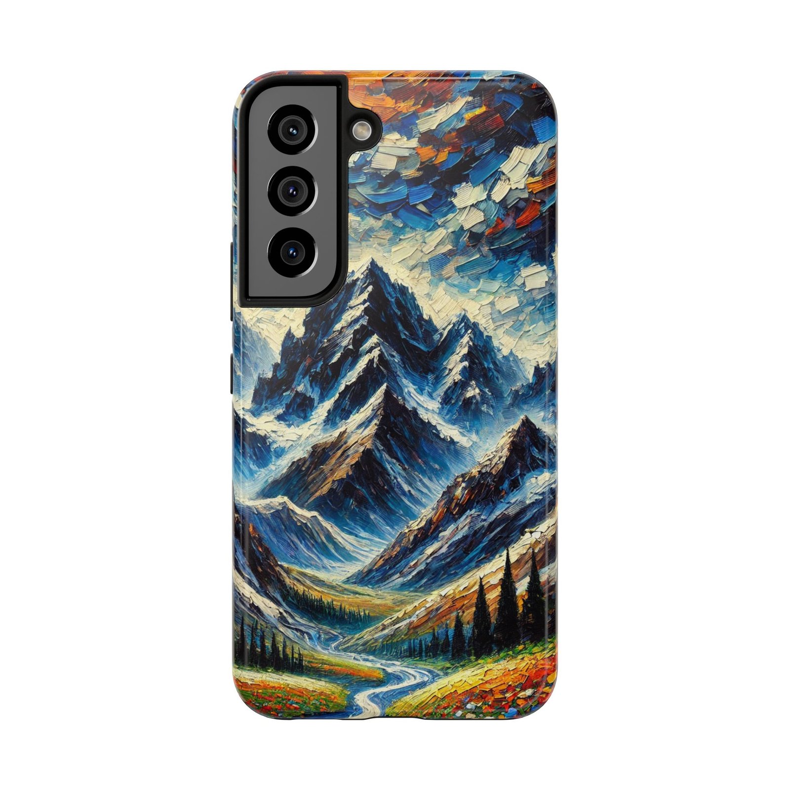 Sunspill Over Ice and Bloom Tough Phone Case - Winter Floral Aesthetic - Samsung Galaxy S22