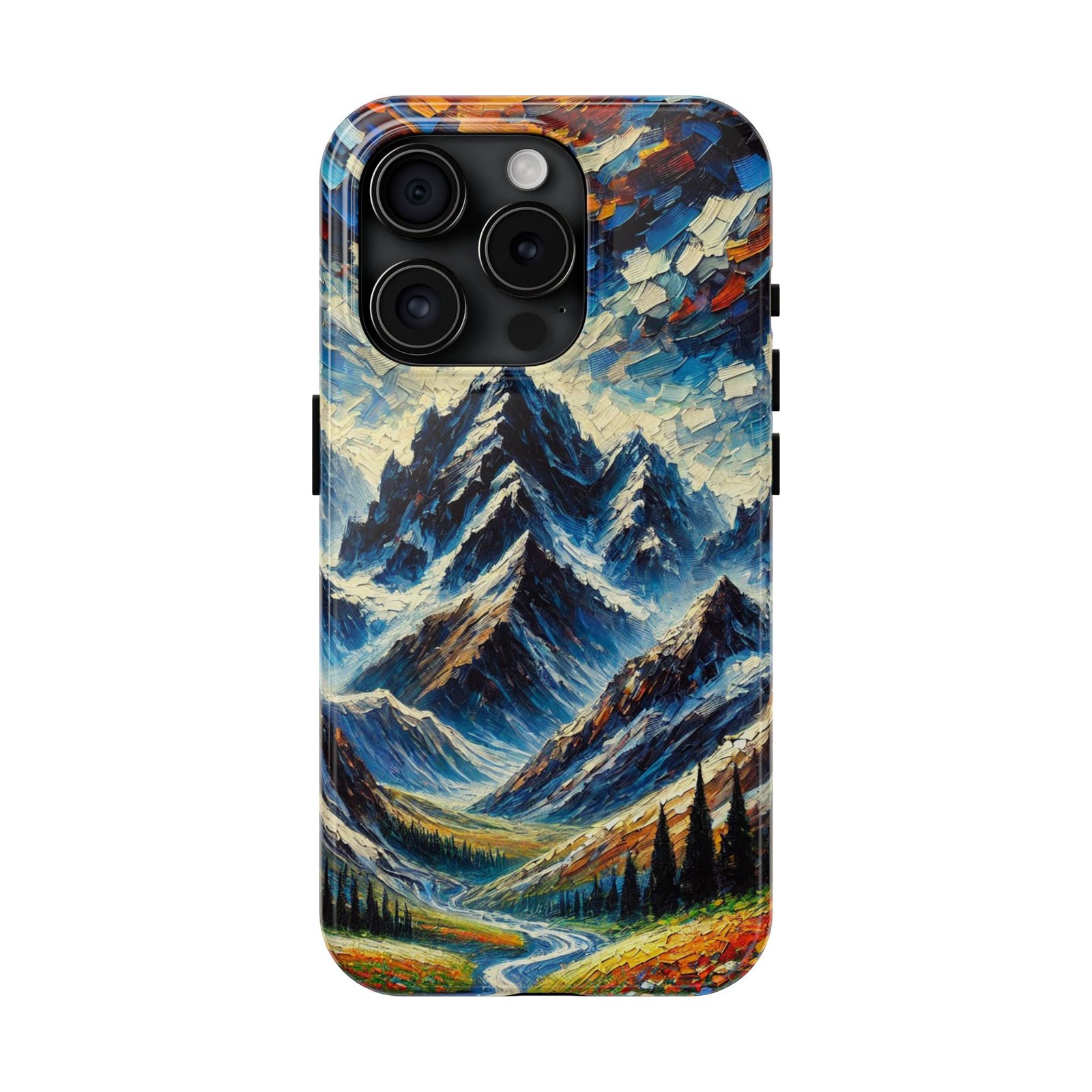 Sunspill Over Ice and Bloom Tough Phone Case - Winter Floral Aesthetic - iPhone 15 Pro