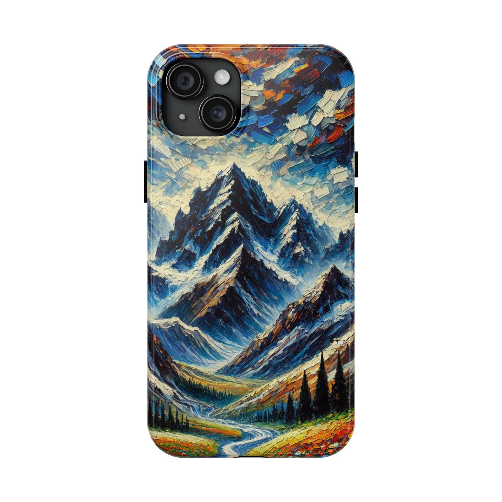 Sunspill Over Ice and Bloom Tough Phone Case - Winter Floral Aesthetic - iPhone 15 Plus