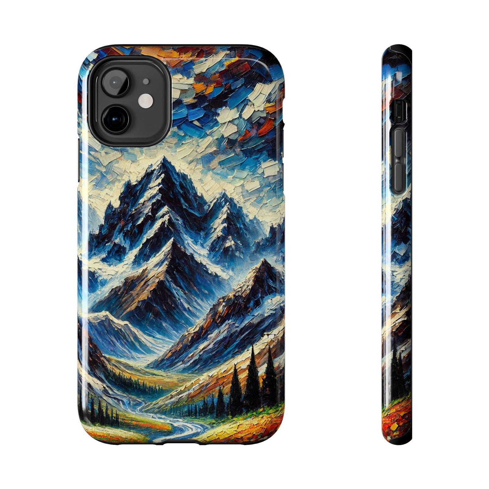 Sunspill Over Ice and Bloom Tough Phone Case - Winter Floral Aesthetic - iPhone 11