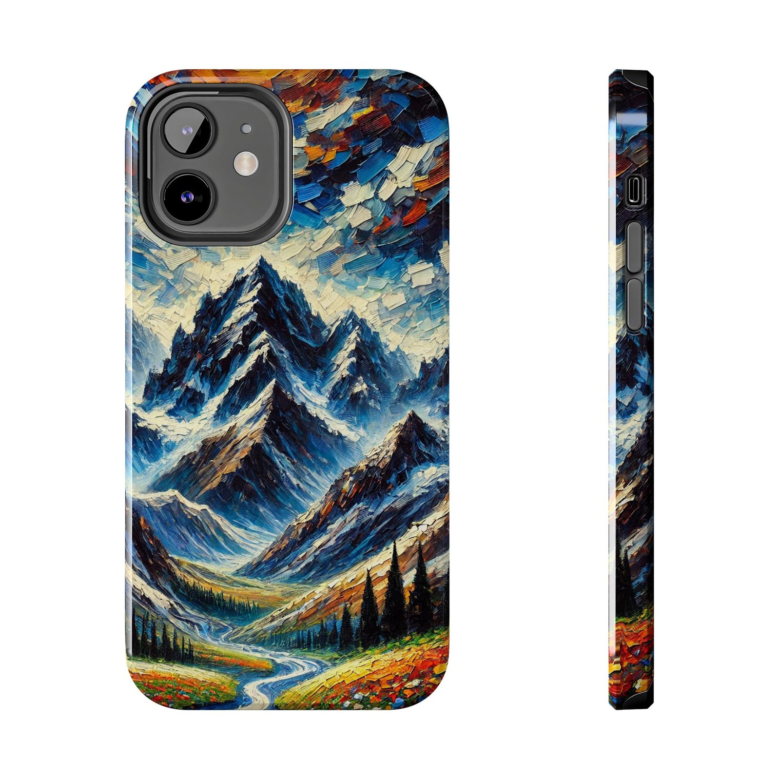 Sunspill Over Ice and Bloom Tough Phone Case - Winter Floral Aesthetic - iPhone 12