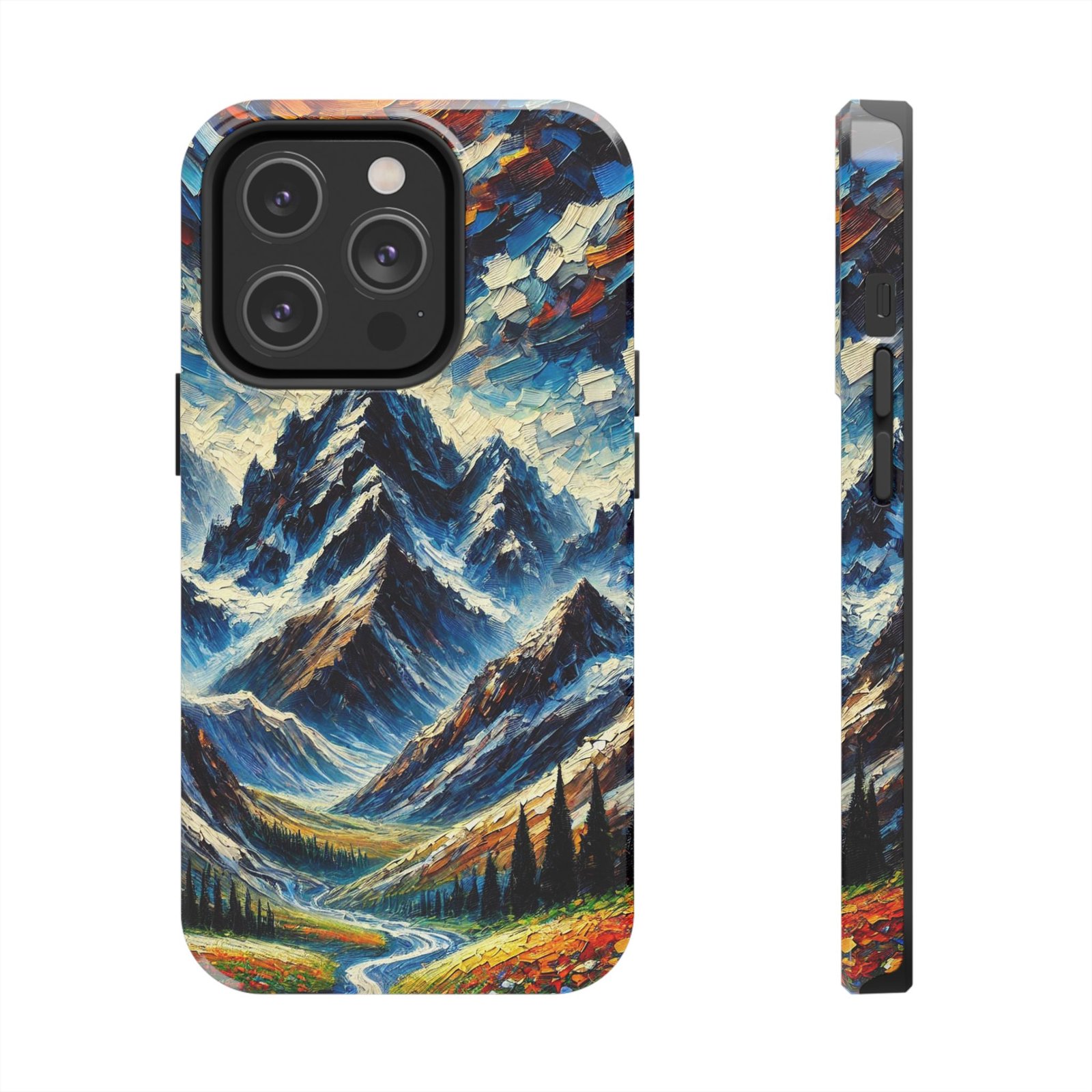 Sunspill Over Ice and Bloom Tough Phone Case - Winter Floral Aesthetic - iPhone 14 Pro